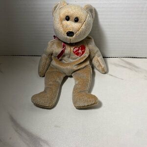 Brown Stuffed Bear with Red Ribbon